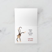 かわいおもしろいいサルの子どもの女の子10番誕生日 カード (内部)