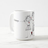 かわいおもしろいいステッキ姿の人々がマグカップ コーヒーマグカップ (正面左)