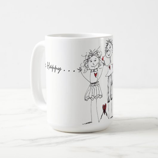 かわいおもしろいいステッキ姿の人々がマグカップ コーヒーマグカップ (正面左)