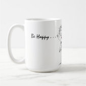 かわいおもしろいいステッキ姿の人々がマグカップ コーヒーマグカップ (左)