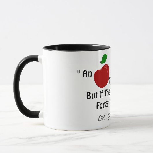 かわいおもしろいいドクターレッドアップルのジョークのパーソナライズされた名前 マグカップ (左)