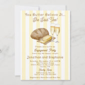 かわいおもしろいいパンとバター婚約パーティ 招待状 (正面)