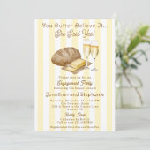 かわいおもしろいいパンとバター婚約パーティ 招待状 (スタンド正面)