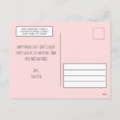 かわいおもしろいいピザハートのバレンタインデー挨拶 シーズンポストカード (裏面)