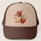 かわいおもしろいいファイアドラゴン引用文 キャップ (正面)