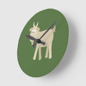かわいおもしろいいヤギ ラウンド壁時計 (傾斜)
