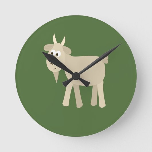 かわいおもしろいいヤギ ラウンド壁時計 (正面)