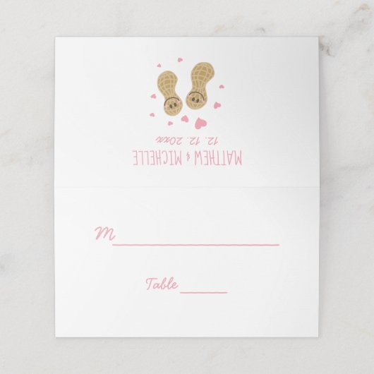 かわいおもしろいい人の思い結婚合い プレイスカード (外部開封)