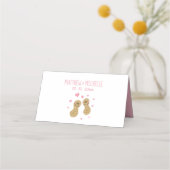 かわいおもしろいい人の思い結婚合い プレイスカード (裏面)