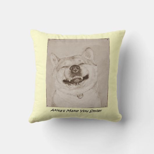 かわいおもしろいい秋田に笑顔の本物の犬芸 クッション (裏面)