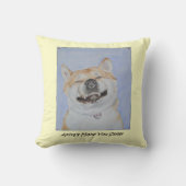 かわいおもしろいい秋田に笑顔の本物の犬芸 クッション (正面)