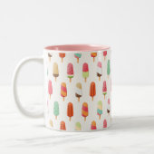 かわいおもしろいい色のアイスクリーム柄 ツートーンマグカップ (左)