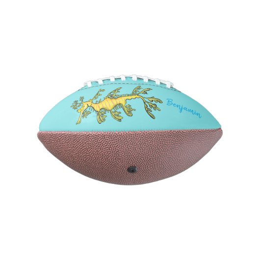 かわいおもしろいい葉状の海龍漫画イラストレーション アメリカンフットボール (回転270)