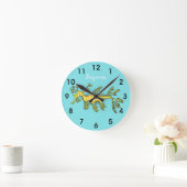 かわいおもしろいい葉状の海龍漫画イラストレーション ラウンド壁時計 (ホーム)