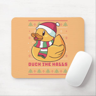 かわいおもしろいアヒルがクリスマスのお祝いのカモ マウスパッド