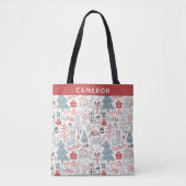 かわいお洒落いサンタクリスパーソナライズされたマス トートバッグ (正面)