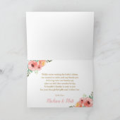 かわいお洒落いフローラの森(き)の動物たちのベビーシャワー サンキューカード (内部)