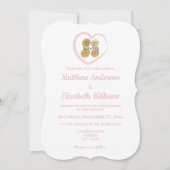 かわいお洒落い人の思い結婚合い 招待状 (正面)