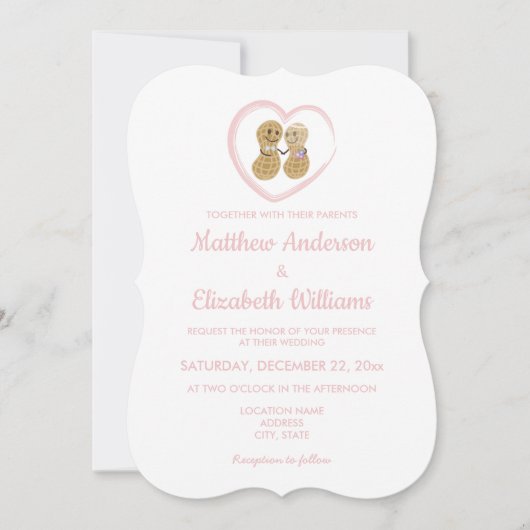 かわいお洒落い人の思い結婚合い 招待状 (正面)