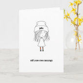 かわいお洒落い女の子|名前とメッセージを追加 カード (黄色い花)