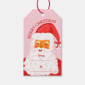 かわいお洒落い手描きのサンタクロース ギフトタグ (正面)