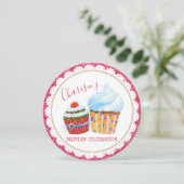 かわいくおいしいカップケーキの誕生会 招待状 (スタンド正面)