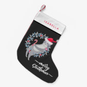 かわいくおもしろいでパーソナライズな怠惰の休日 スモールクリスマスストッキング (正面 (吊り時))