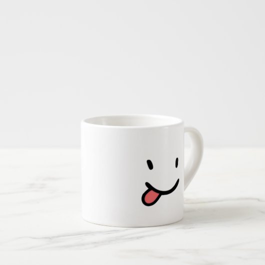 かわいくおもしろいで幸せな顔の舌 エスプレッソカップ (正面右)