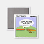 かわいくおもしろいで誇りを持ったなお母さん及び子供の幼虫の漫画 マグネット (正面/裏面)