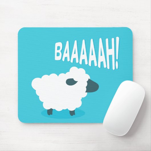 かわいくおもしろいで青い漫画の泣き声のヒツジ マウスパッド (マウス)