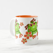 かわいくおもしろいなアマガエル ツートーンマグカップ (正面左)
