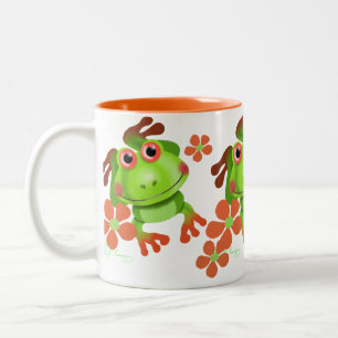 かわいくおもしろいなアマガエル ツートーンマグカップ