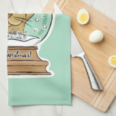 かわいくおもしろいなクリスマス猫の名前をカスタムする手タオル キッチンタオル (四つ折り)