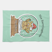 かわいくおもしろいなクリスマス猫の名前をカスタムする手タオル キッチンタオル (横)