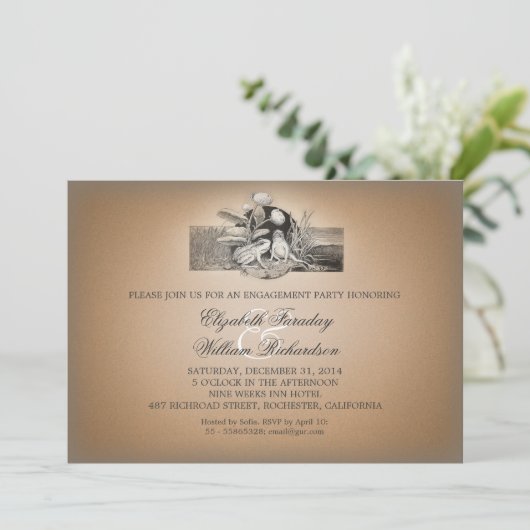 かわいくおもしろいなデザインの婚約パーティの招待状 招待状 (スタンド正面)