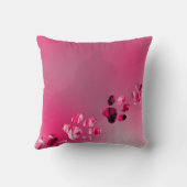 かわいくおもしろいなピンク及び白い猫の足 クッション (裏面)