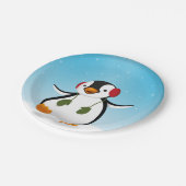 かわいくおもしろいな冬のペンギン ペーパープレート (アングル)