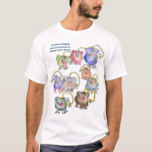 かわいくおもしろいな漫画のブタのカスタムのTシャツ Tシャツ