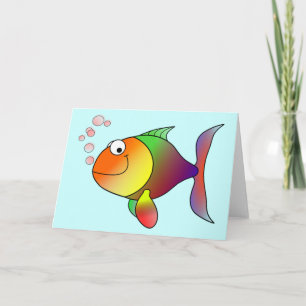 かわいくおもしろいな魚-カラフル カード