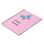 かわいくお洒落な蝶パーソナライズなノート ノートブック (左側)