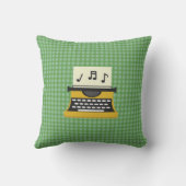 かわいくお洒落な音楽ノートのタイプライター クッション (裏面)