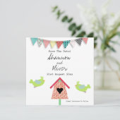 かわいくお洒落な鳥および巣箱は日付を救います セーブザデート (スタンド正面)