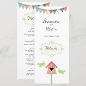 かわいくお洒落な鳥および巣箱メニュー メニュー (正面/裏面)