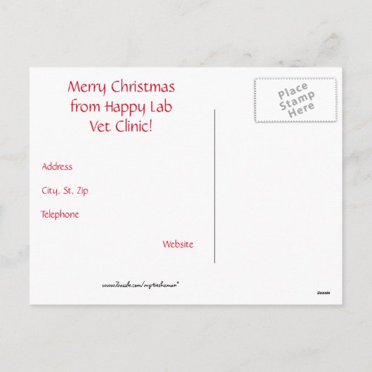 かわいくかおもしろいなペットビジネス休日の顧客の郵便はがき シーズンポストカード (裏面)