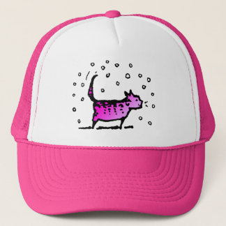 かわいくかわいらしくガーリーなピンク猫 キャップ
