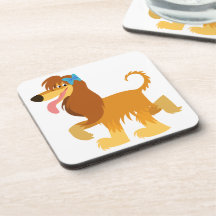 かわいくすぐれるアフガンハウンド・コースターセット