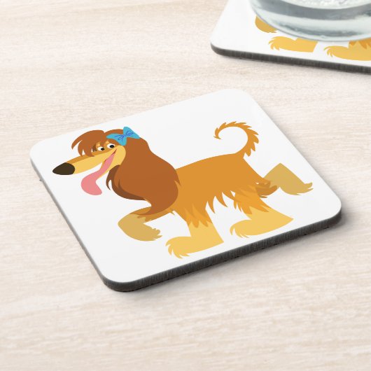 かわいくすぐれるアフガンハウンド・コースターセット コースター (左側)