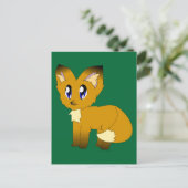 かわいくだらしなく小さいキツネ ポストカード (スタンド正面)