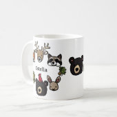 かわいくてフレンドリー森の動物、名前を付けて。 コーヒーマグカップ (正面左)