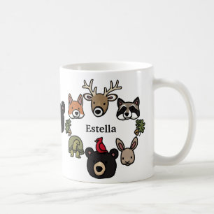 かわいくてフレンドリー森の動物、名前を付けて。 コーヒーマグカップ